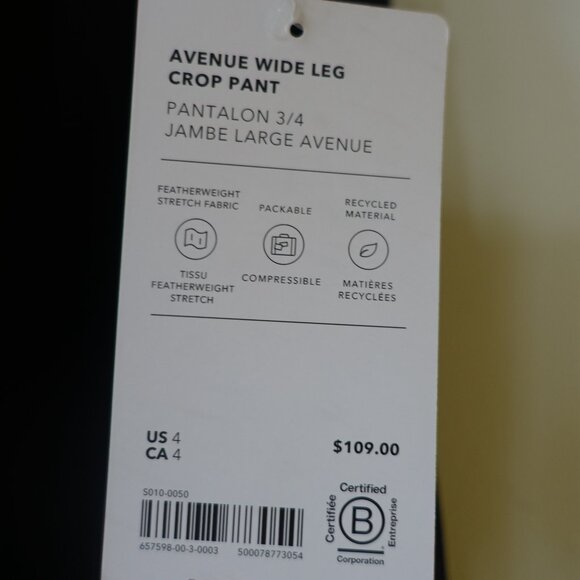 Athleta avenue wide leg crop pant 4 Black - Picture 10 of 16